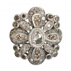 opulent inel victorian cu diamante naturale - aur si argint - Danemarca cca 1900 opulent inel victorian cu diamante naturale - aur si argint - Danemarca cca 1900
