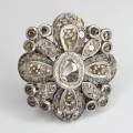 opulent inel victorian cu diamante naturale - aur si argint - Danemarca cca 1900