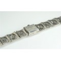 ceas ART DECO. argint sterling. David Sutton & Sons. London. swiss made 17 jewels