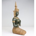 veche statueta Bodhisattva - bronz patinat - Thailanda