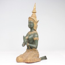 veche statueta Bodhisattva - bronz patinat - Thailanda veche statueta Bodhisattva - bronz patinat - Thailanda