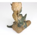 veche statueta Bodhisattva - bronz patinat - Thailanda