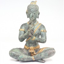 veche statueta hindu-budista " Krishna " - bronz patinat - Rattanakosin cca 1920