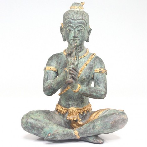 veche statueta hindu-budista " Krishna " - bronz patinat - Rattanakosin cca 1920