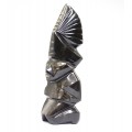 statueta Azteca - sculptura in obsidian Gold Sheen - Mexic