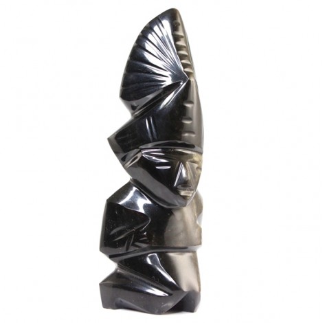 statueta Azteca - sculptura in obsidian Gold Sheen - Mexic