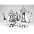 garnitura pentru servirea ceaiului si a cafelei - alama argintata - Marea Britanie