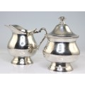 garnitura pentru servirea ceaiului si a cafelei - alama argintata - Marea Britanie