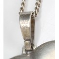 vechi colier cu pandant " Locket Heart " - argint - Knowles & Ladd. Statele Unite