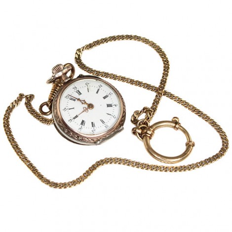 ceas de buzunar - de dama - Art Nouveau - argint si double - cca 1910 Germania