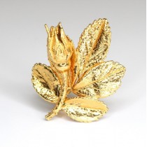 inedita brosa " Flora Danica " - floare naturala in argint aurit - Orla Eggert -Danemarca