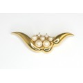 eleganta brosa de ocazie - perle Majorica & cristale - Spania