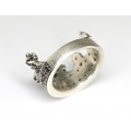 elegant  inel " Royal Crown " - argint incrustat cu anturaje de spinel