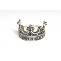 elegant  inel " Royal Crown " - argint incrustat cu anturaje de spinel