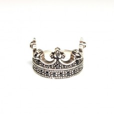 elegant  inel " Royal Crown " - argint incrustat cu anturaje de spinel elegant  inel " Royal Crown " - argint incrustat cu anturaje de spinel