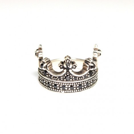 Much Indica Preconception elegant inel " Royal Crown " - argint incrustat cu anturaje de spinel