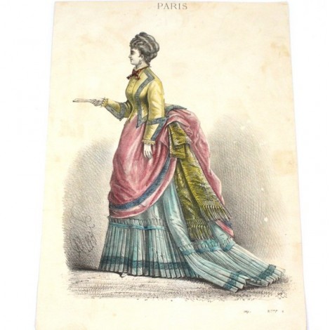 gravura Paris Fashion - anii 1860 - Englishwoman's Domestic Magazine