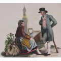 gravura 1785 - vestimentatie de epoca - Soleure - Elvetia