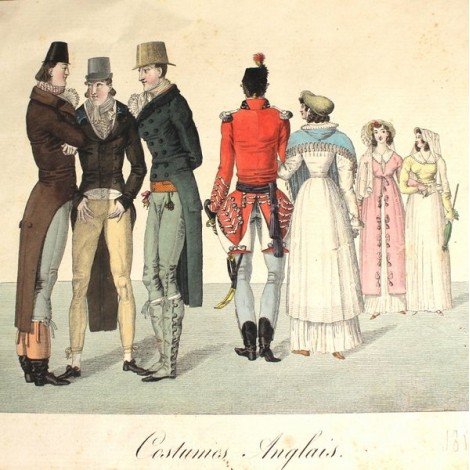 gravura Costumes Anglais 1814 - Paris