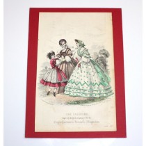 gravura The Fashions - iunie 1862- ilustratie de Jules David