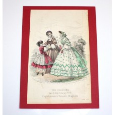 gravura The Fashions - iunie 1862- ilustratie de Jules David