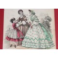 gravura The Fashions - iunie 1862- ilustratie de Jules David