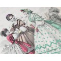 gravura The Fashions - iunie 1862- ilustratie de Jules David