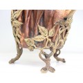 eleganta jadiniera Art Nouveau - cupru si bronz - Franta cca 1880