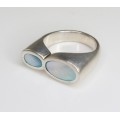 inel modernist - Nebula - argint & sidef - Franta