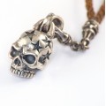 colier Tibetan Skull - argint & piele naturala - Indonezia