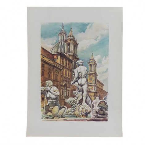 litografie - Fontana din Moro - Angelo Marinucci 