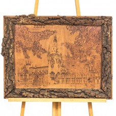 tablou pirogravură Trench Art - Jassy ( Iași )  - artist german cca 1944 tablou pirogravură Trench Art - Jassy ( Iași )  - artist german cca 1944