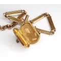 lant victorian pentru ceas de buzunar - locket fob - rolled gold - Marea Britanie cca 1880