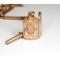lant victorian pentru ceas de buzunar - locket fob - rolled gold - Marea Britanie cca 1880