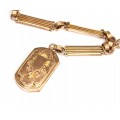 lant victorian pentru ceas de buzunar - locket fob - rolled gold - Marea Britanie cca 1880