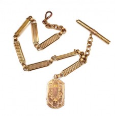 lant victorian pentru ceas de buzunar - locket fob - rolled gold - Marea Britanie cca 1880 lant victorian pentru ceas de buzunar - locket fob - rolled gold - Marea Britanie cca 1880