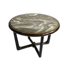 Masă de cafea  mid-century Atomic Age - stil Adrian Pearsall - tec ebenizat si granit scenic - Danemarca 1950-1960 Masă de cafea  mid-century Atomic Age - stil Adrian Pearsall - tec ebenizat si granit scenic - Danemarca 1950-1960