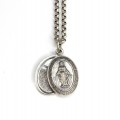 colier cu amuleta religioasa - Tatal Nostru & Sf. Maria - argint - Italia