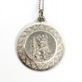 colier cu amuleta Sfantul Cristofor - argint - atelier Georg Jensen- Danemarca