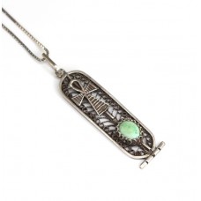 colier cu vechi pandant egiptean ANKH - argint si turcoaz - cca 1930 colier cu vechi pandant egiptean ANKH - argint si turcoaz - cca 1930