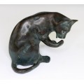 statueta Art Deco - Pisica - bronz patinat - Franta