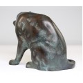 statueta Art Deco - Pisica - bronz patinat - Franta