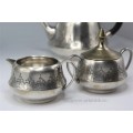 set persan: servirea ceaiului & cafelei. Iran.alama argintata