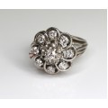 spectacular inel Belle Epoque - aur 18k si diamante 0,71 ct - Franta 