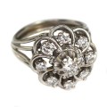 spectacular inel Belle Epoque - aur 18k si diamante 0,71 ct - Franta 