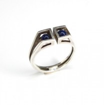 delicat inel modernist scandinav - argint si lapis lazuli - Finlanda