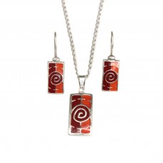 set de bijuterii moderniste din argint emailat cloisonne- Franta set de bijuterii moderniste din argint emailat cloisonne- Franta