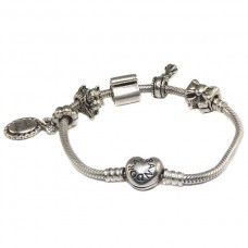 bratara Pandora cu 5 charmuri de colectie - argint - 2015 Franta bratara Pandora cu 5 charmuri de colectie - argint - 2015 Franta