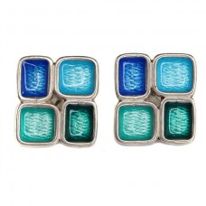 cercei modernisti tip stud - argint emailat si gravat guilloche - Franta cercei modernisti tip stud - argint emailat si gravat guilloche - Franta
