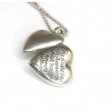 colier cu pandant locket - citat Blaise Pascal - argint - Marea Britanie